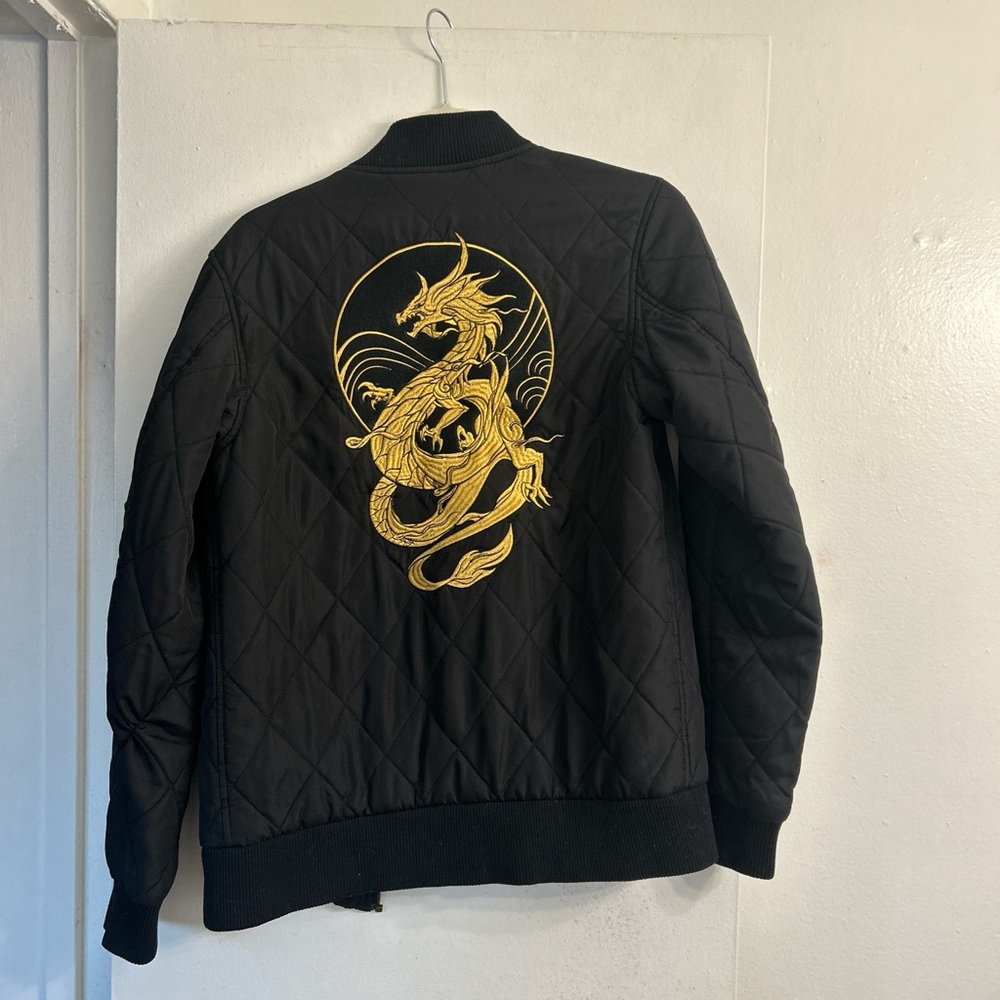 Limited Edition League of Legends Bomber Jacket with Gold Dragon Design